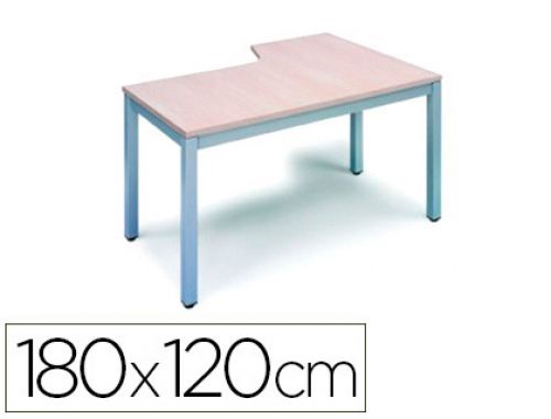 Ala para mesa rocada serie executive 180x120 cm esquerda acabamento ad02 aluminio/cinza , Rocada , 78232 , 8427951991584